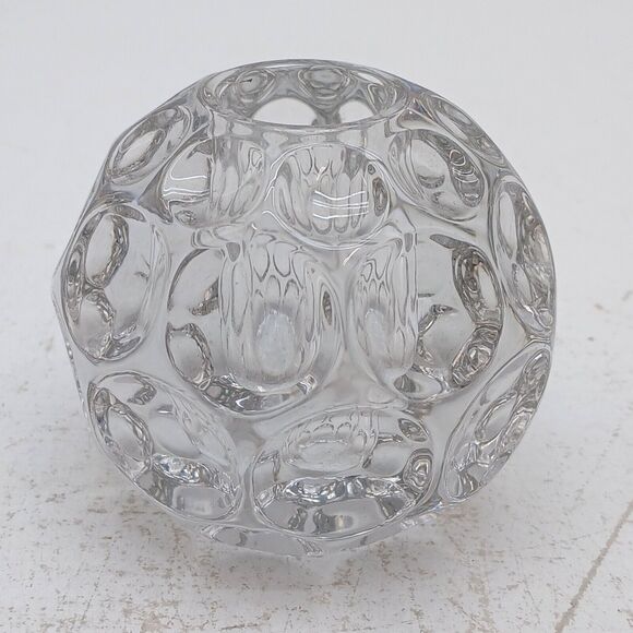 2 VTG Heisey Provincial Whirlpool Clear Crystal Candle Holders Thumbprint 1506 - Picture 13 of 16